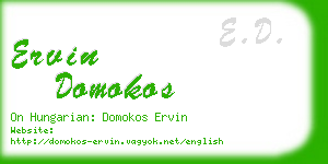 ervin domokos business card